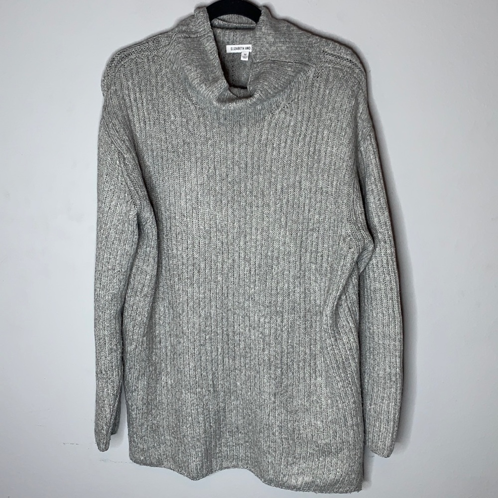 Elizabeth and James gray mock neck sweater M